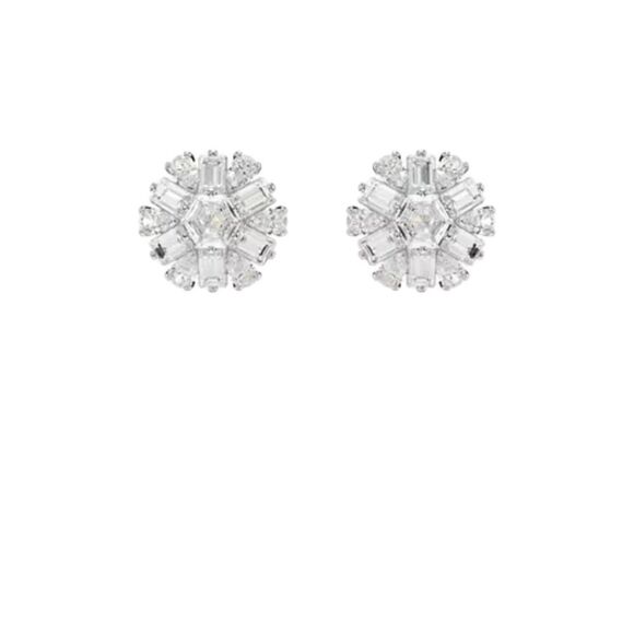 Swarovski Elegant Rhodium plated Silver Stud Earrings - Picture 1 of 6